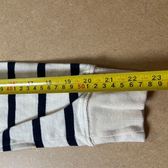 Sperry Top-Sider full Zip Hoodie White/Navy Blue Striped Sweatshirt Mens Large - Picture 6 of 6